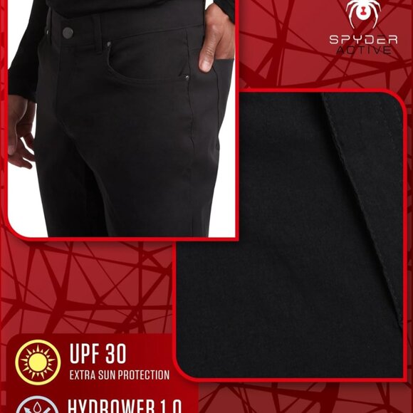 NWOT SPYDER Black Core 5 Pocket Pants 36 x 30 - Picture 9 of 12